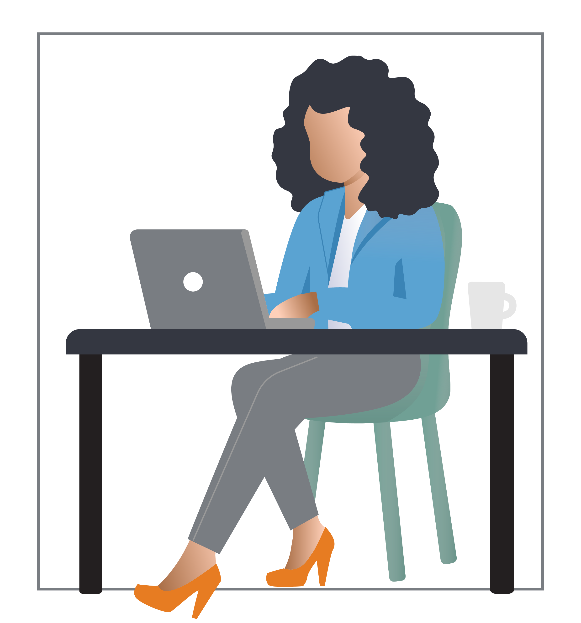 Additional graphics - woman working laptop